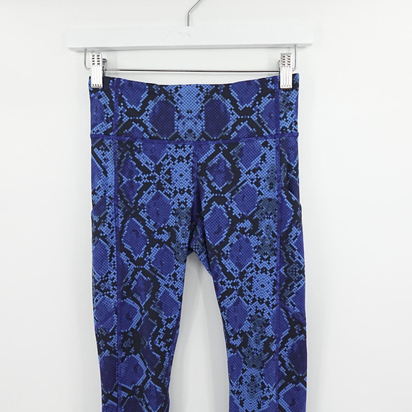 Lululemon Speed Tight IV Womens 2 Blue Mini Ziggy Snake Full-On Athleisure - Picture 3 of 16
